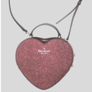 Kate Spade Love Shack Glitter Heart Deep Nova Shoulder Bag Crossbody Purse
